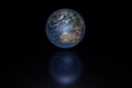 Planet Earth over the water surface of the ocean. 3D render Royalty Free Stock Photo