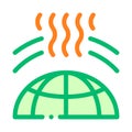Planet Earth Ozone Hole Vector Thin Line Icon