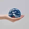 Planet Earth in palm of your hand. Concern for the environment and ecology. Elements of this image are furnished by NASA Royalty Free Stock Photo