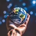 Planet Earth in the palm of your hand. Royalty Free Stock Photo
