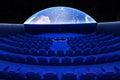 Planet Earth projection at modern cinema Royalty Free Stock Photo