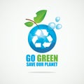 Planet Earth with Recycling sign Royalty Free Stock Photo