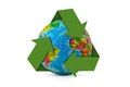 Planet earth with recycling symbol - Concept of ecology and recycling Royalty Free Stock Photo
