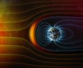 Planet Earth`s magnetic field against Sun`s solar wind