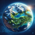 Planet Earth seen from space. World Earth Day. AI generated Royalty Free Stock Photo