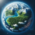 Planet Earth seen from space. World Earth Day. AI generated Royalty Free Stock Photo