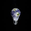 Planet earth shaped like an electric bulb. 3d illustration