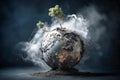 Planet earth in smoke, Environment Social and Governance. World sustainable environment concept. Pollution of the planet. The