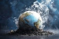 Planet earth in smoke, Environment Social and Governance. World sustainable environment concept. Pollution of the planet. The