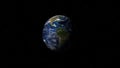 Planet earth from space. Day to night realistic world globe spinning slowly animation. full revolution of the planet around its Royalty Free Stock Photo