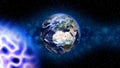 Planet Earth in space. Globe in galaxy Royalty Free Stock Photo