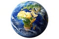 planet earth from space, isolated on white background Royalty Free Stock Photo