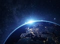 Planet earth from the space at night Royalty Free Stock Photo