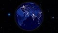 Planet earth from space. Realistic world globe spinning slowly animation. Royalty Free Stock Photo