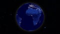 Planet earth from space. Realistic world globe spinning slowly animation. Royalty Free Stock Photo