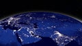 Planet earth from space. Realistic world globe spinning slowly animation.