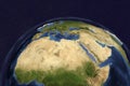 Planet Earth from space showing Northern Africa and Arabian Peninsula