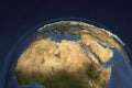 Planet Earth from space showing Nothern Africa