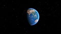 Planet Earth. Planet Earth space view. The World Globe from Space in a star field showing the terrain and clouds. 3D-rendering Royalty Free Stock Photo