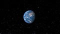 Planet Earth. Planet Earth space view. The World Globe from Space in a star field showing the terrain and clouds. 3D-rendering Royalty Free Stock Photo