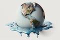 Planet Earth splashing in green liquid water Royalty Free Stock Photo
