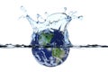 Planet Earth splashing in water