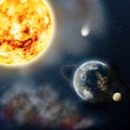 A planet is Earth and Sun Royalty Free Stock Photo
