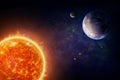 Planet Earth and sun Royalty Free Stock Photo