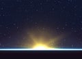 Planet earth sunrise.. Globe horizon atmosphere. Royalty Free Stock Photo