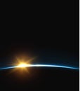 Planet earth sunrise.. Globe horizon atmosphere. Royalty Free Stock Photo