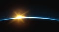 Planet earth sunrise.. Globe horizon atmosphere. Royalty Free Stock Photo