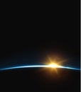 Planet earth sunrise.. Globe horizon atmosphere. Royalty Free Stock Photo