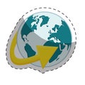 planet earth with surrounding arrow international icon image Royalty Free Stock Photo