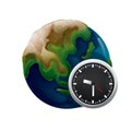 planet earth with time zone concept. Vector illustration decorative design Royalty Free Stock Photo