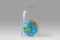 Planet earth under glass bell - Concept of ecology and save the world Royalty Free Stock Photo