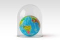 Planet earth under glass bell - Concept of ecology and save the world Royalty Free Stock Photo