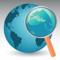 Planet Earth Under Magnifier Royalty Free Stock Photo