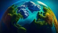 Planet Earth in Vibrant Blue and Green: A 4K Imagery of Our World, Made with Generative AI