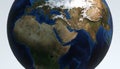 Planet Earth view showing Africa, 3d render Royalty Free Stock Photo