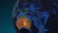 Planet Earth view showing Australia, 3d render Royalty Free Stock Photo