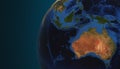 Planet Earth view showing Australia, 3d render Royalty Free Stock Photo