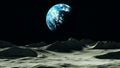 Planet Earth Viewed from the Moon Royalty Free Stock Photo