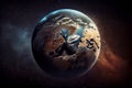 Planet Earth viewed from space. Realistic ilustration. Generative ai Royalty Free Stock Photo