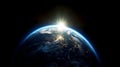 Planet Earth viewed from space sun. Generative ai Royalty Free Stock Photo