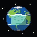 Planet earth wear mask pixelated