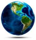 Planet Earth white isolated Royalty Free Stock Photo
