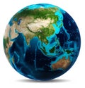 Planet Earth white isolated Royalty Free Stock Photo