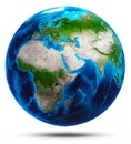 Planet Earth white isolated Royalty Free Stock Photo