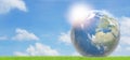 Planet earth world wide blue sky 3d-illustration Royalty Free Stock Photo