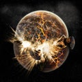 Planet explosion - Universe exploration Royalty Free Stock Photo